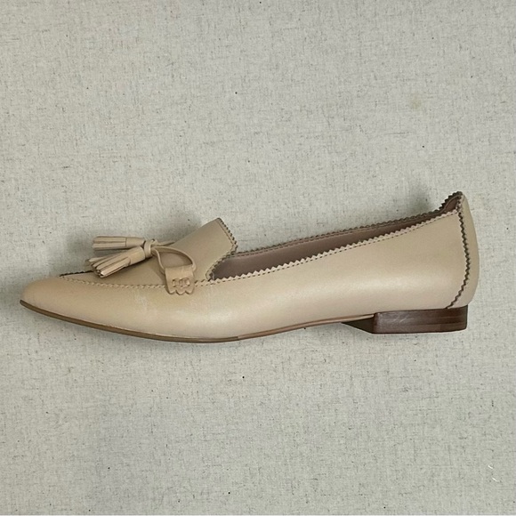 NEW beige leather tassel loafers 9M - Picture 3 of 4